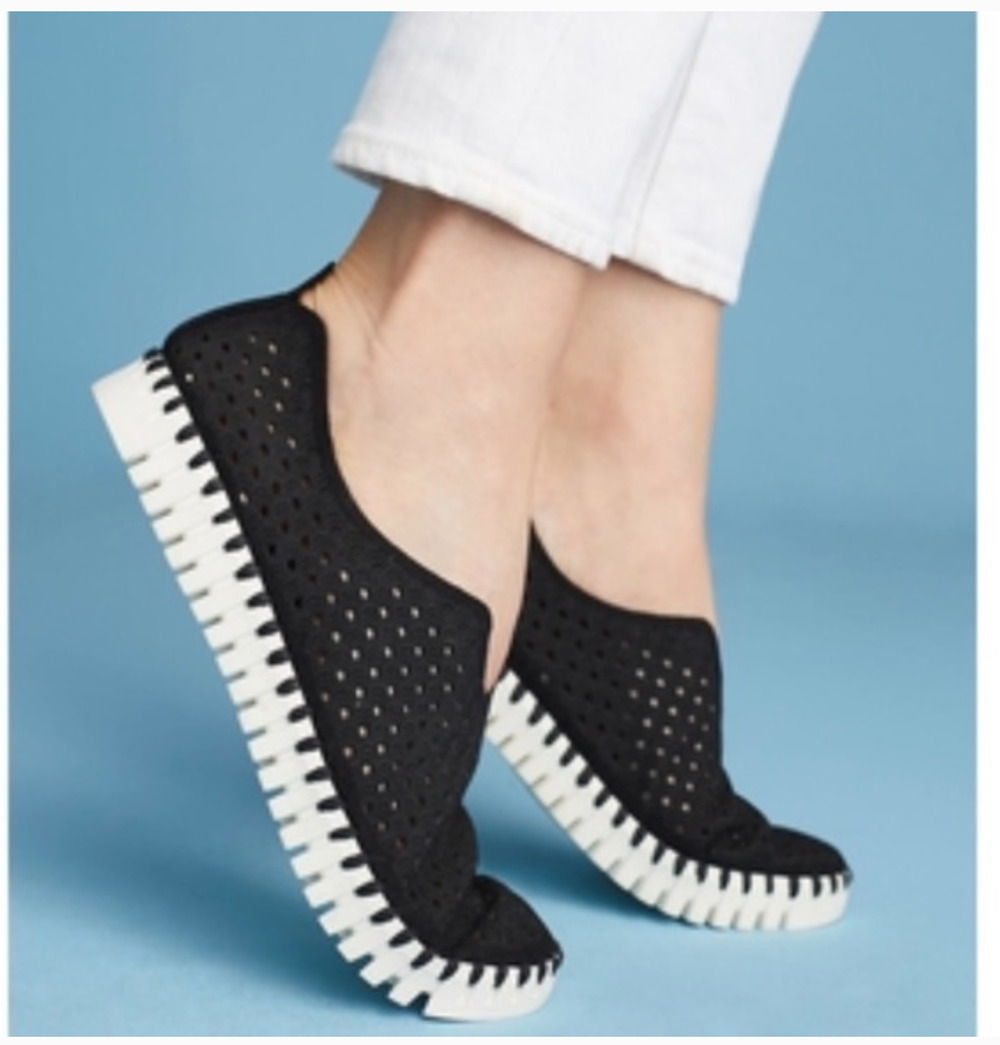 Ilse Jacobsen Hornbæk Tulip 139 Black Perforated Sneakers Sz(36) 5.5-6
